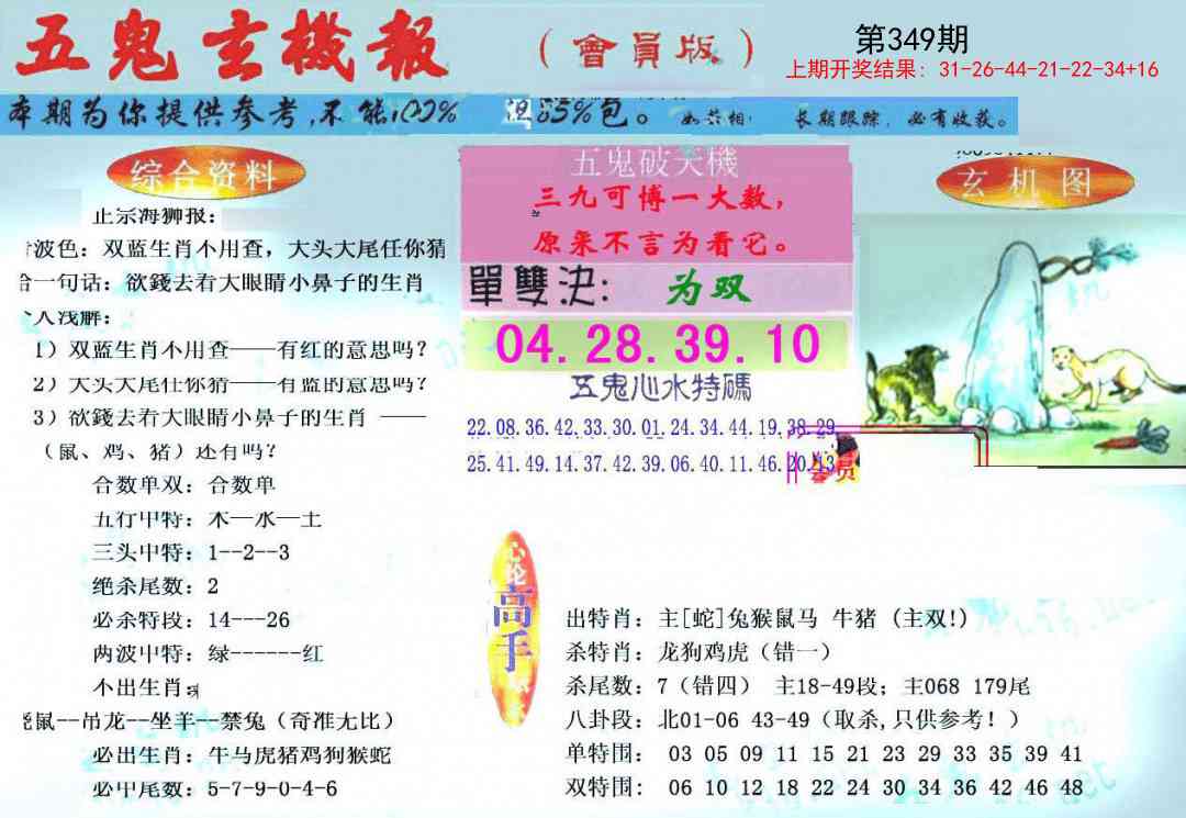 349期新五鬼玄机[图]