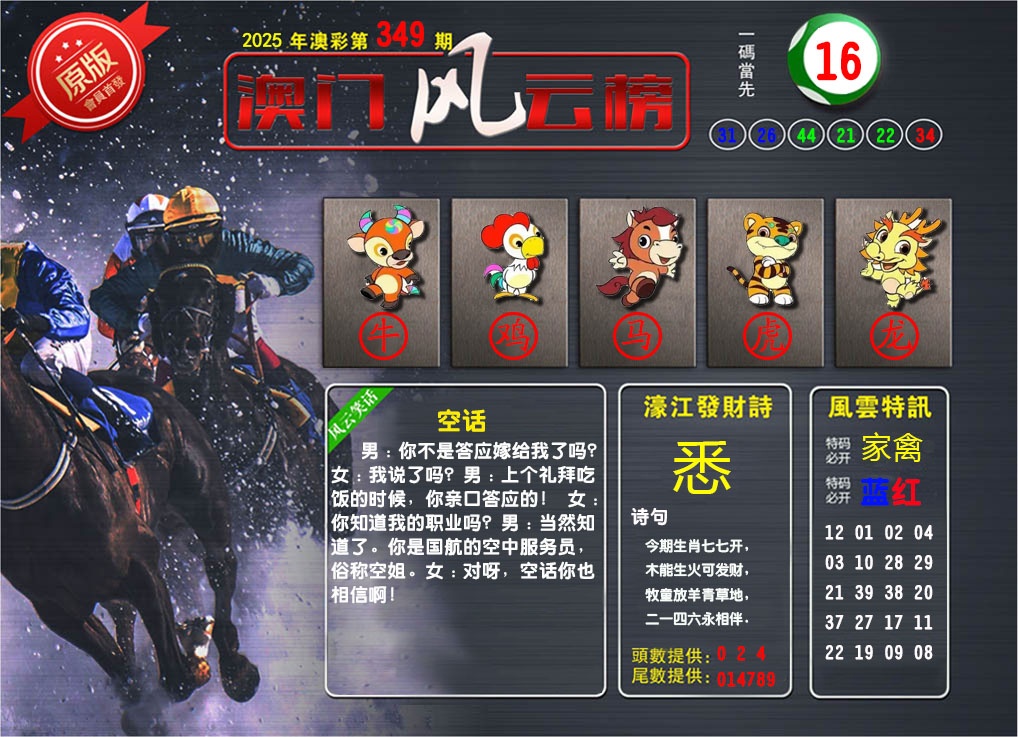 349期澳门风云榜[图]