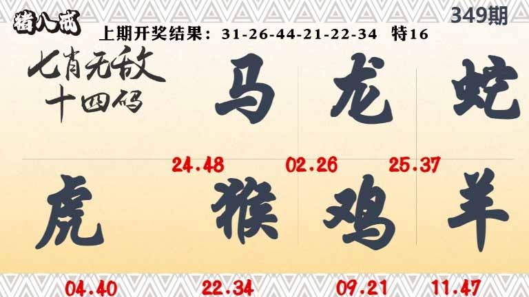 349期七肖无敌14码[图]